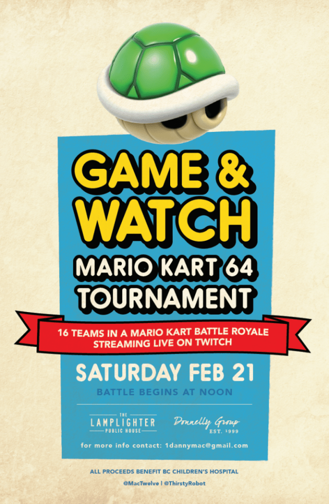 Lamplighter Mario Kart 64 tournament poster