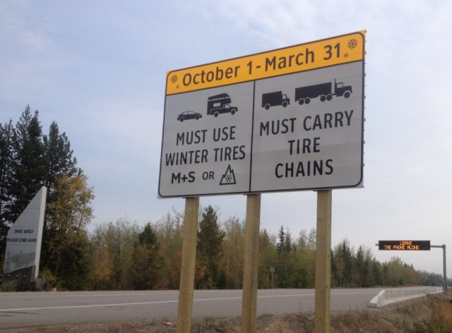 bc winter tire law sign